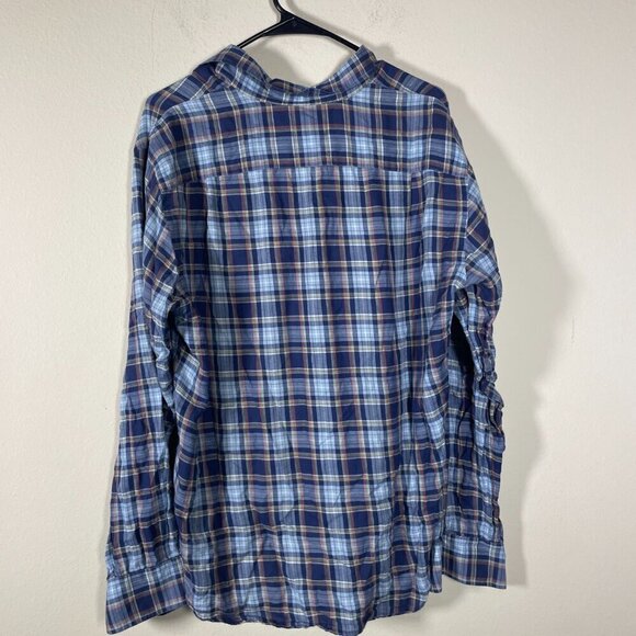 Untuckit Men's Blue Orange Plaid Lightweight Button-Up Shirt Large! - Picture 4 of 5
